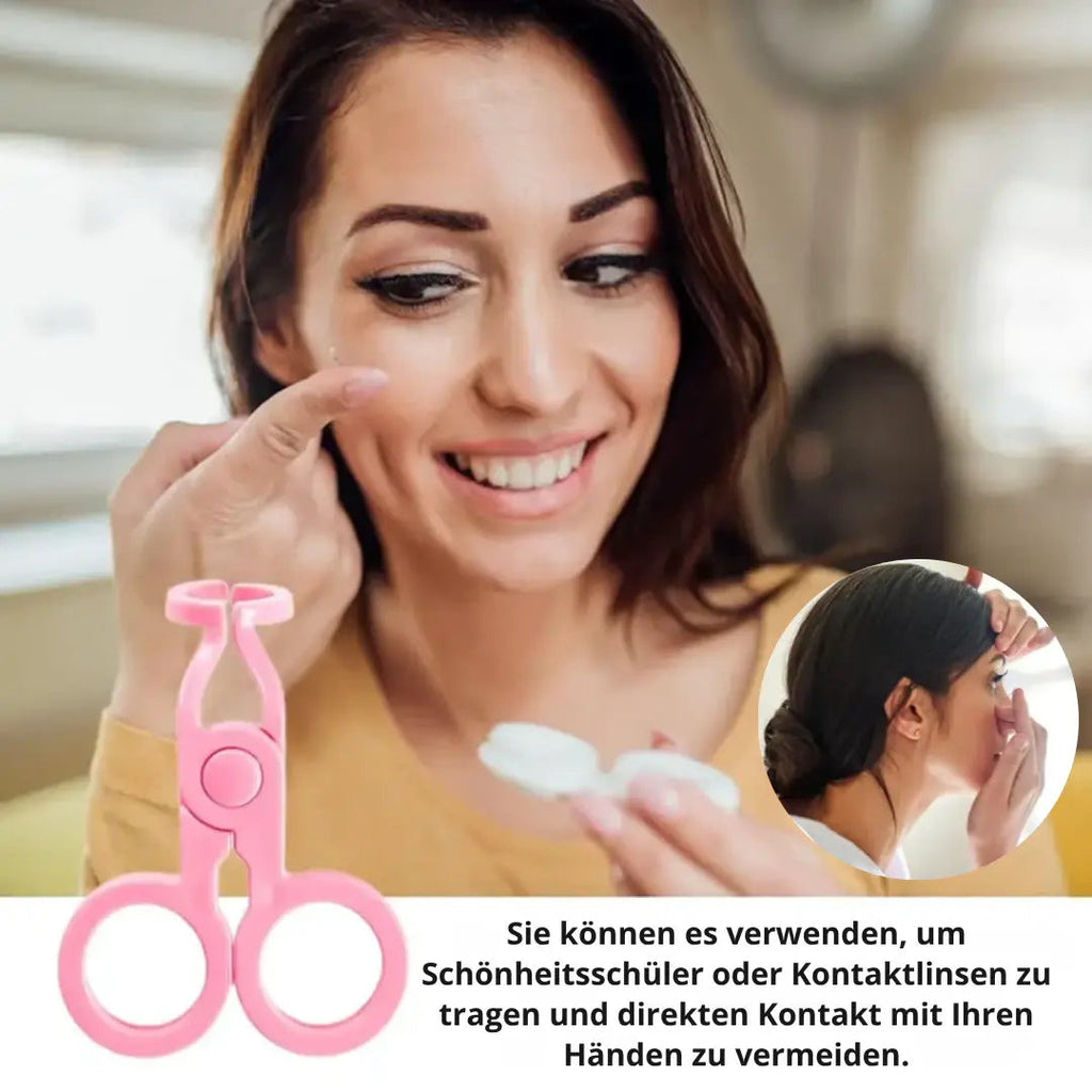 Contact Lens Insertion Aid with Silicone Lid Opener for Hard and Soft Lenses