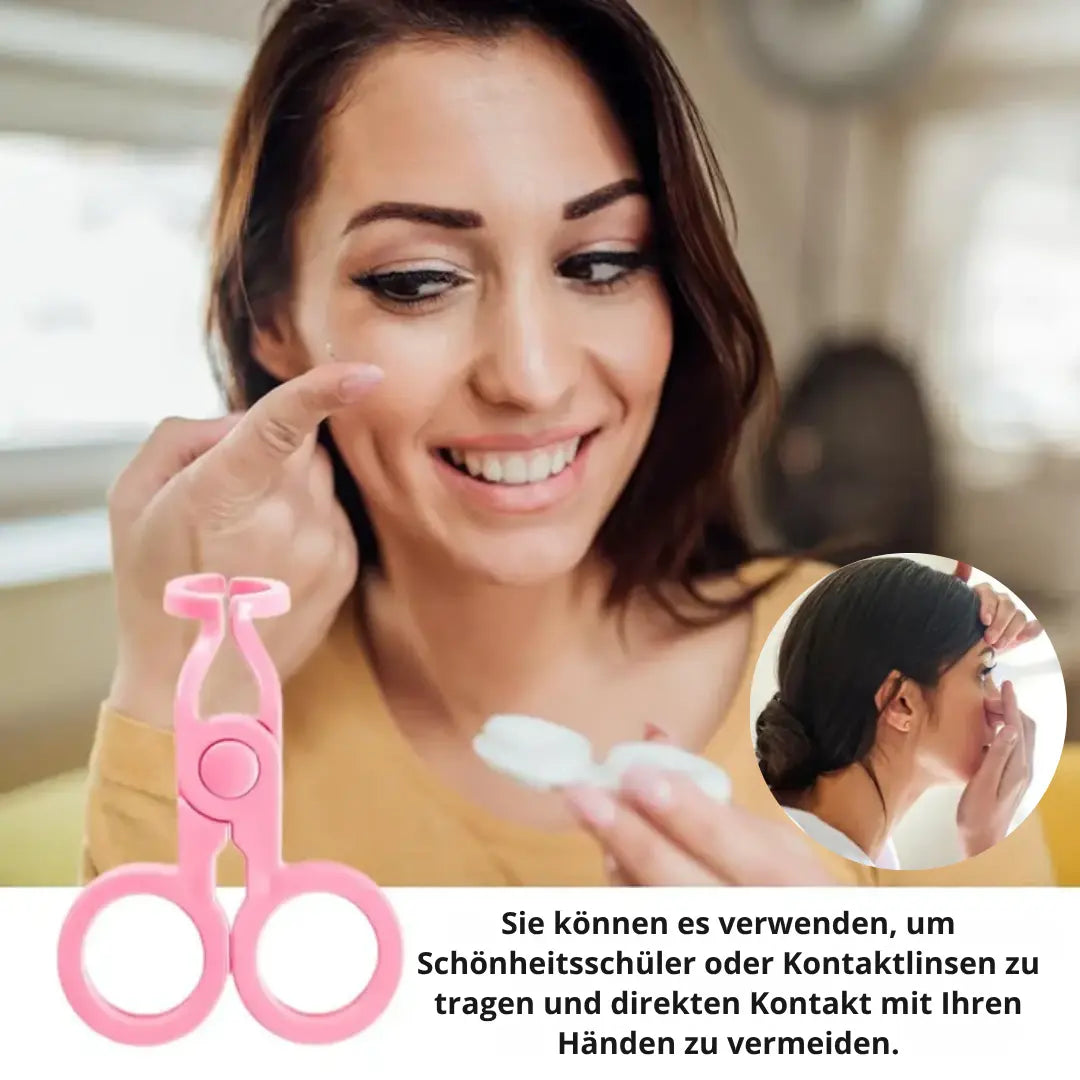 Contact Lens Insertion Aid with Silicone Lid Opener for Hard and Soft Lenses