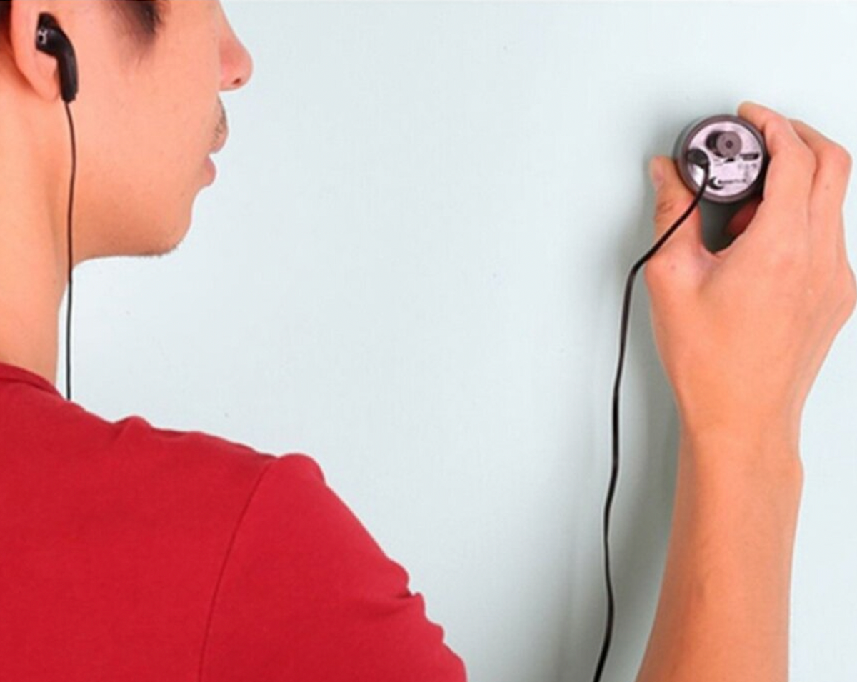 Sound Amplifier Microphone Wall Listening Device with Earphones