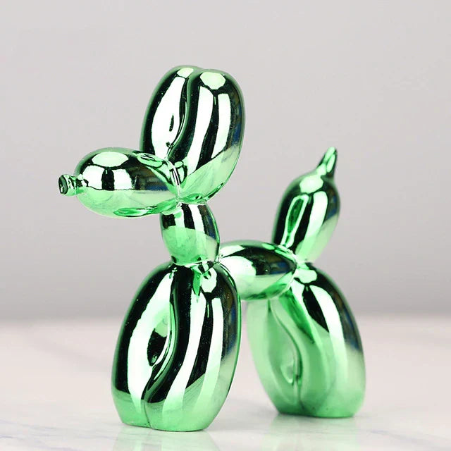 Resin Balloon Dog Sculpture, 4 x 4 x 1.5 Inches
