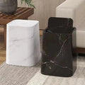 Marble-Design Plastic Trash Can with 360° Swing Lid
