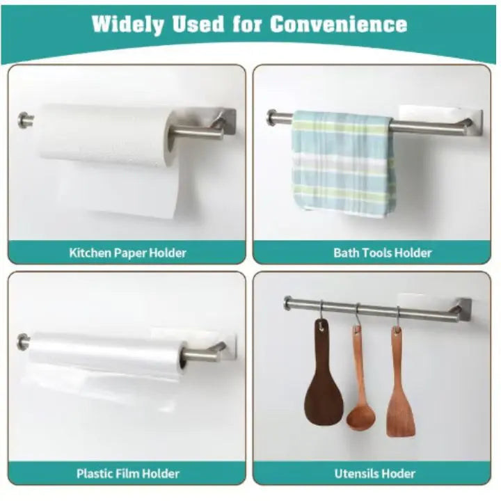 Stainless Steel Wall-Mounted Paper Towel Holder, 33 x 6 cm