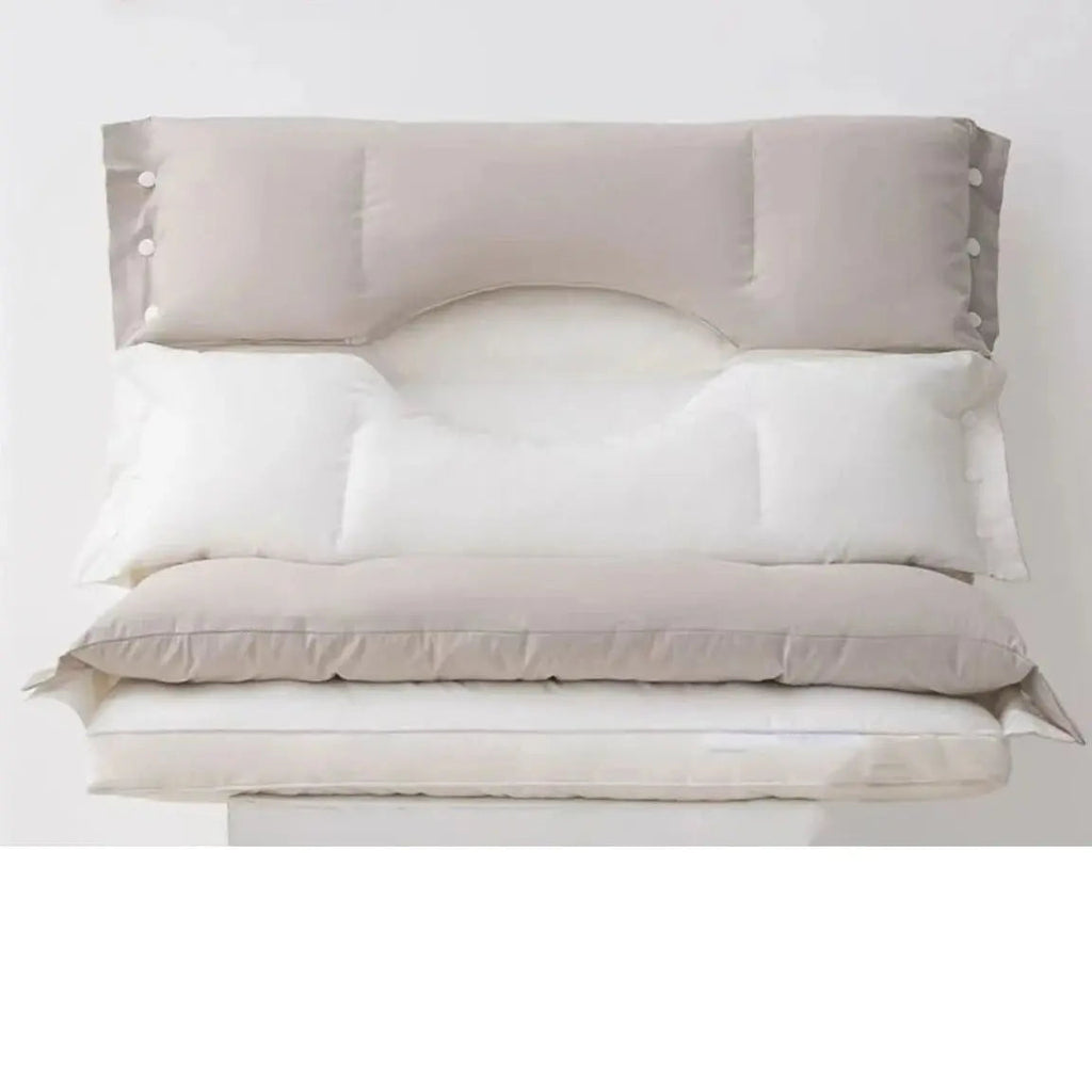 Ergonomic Detachable Double-Layer Neck Pillow for Travel