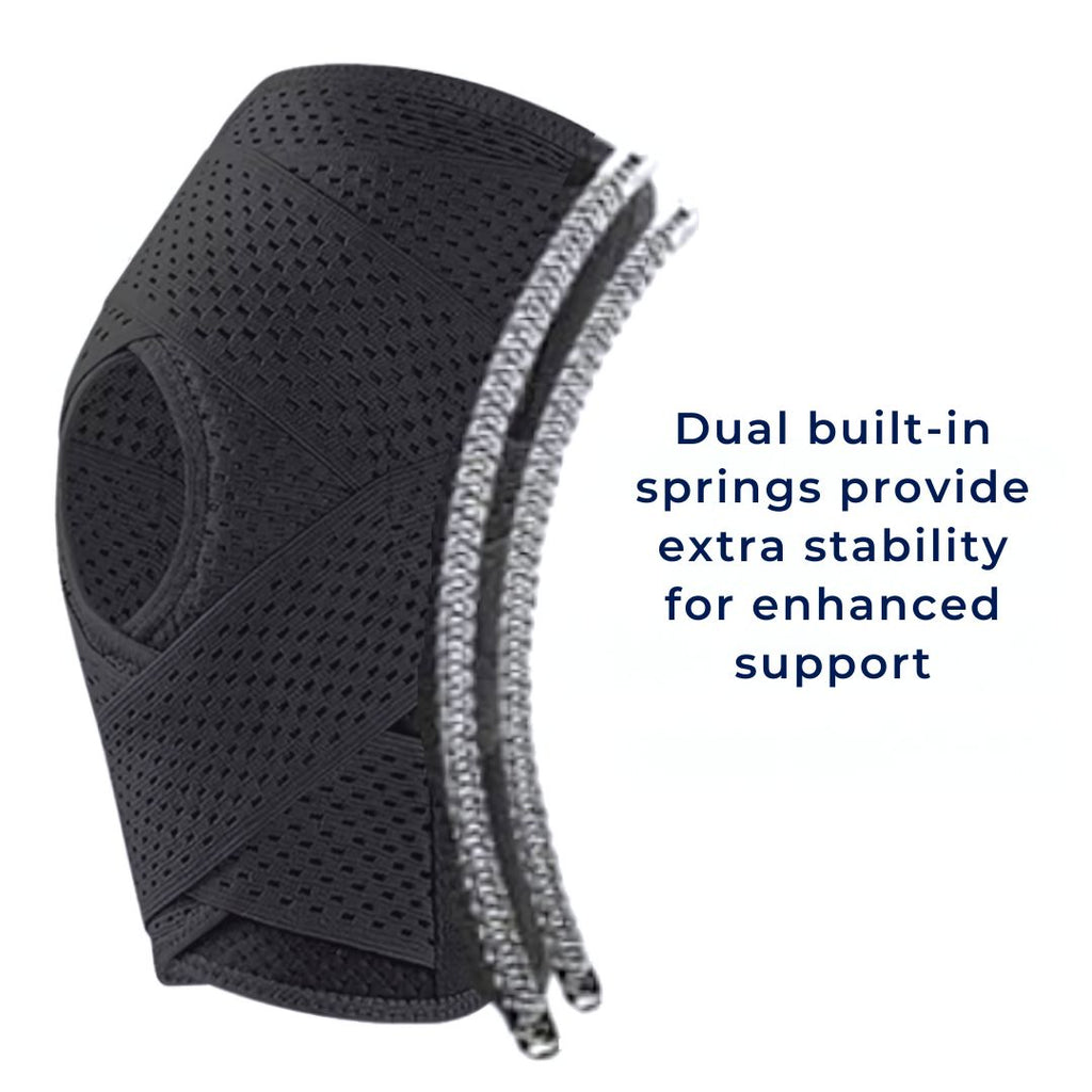 Knee Pads with Compression Springs and Adjustable Tension Strap