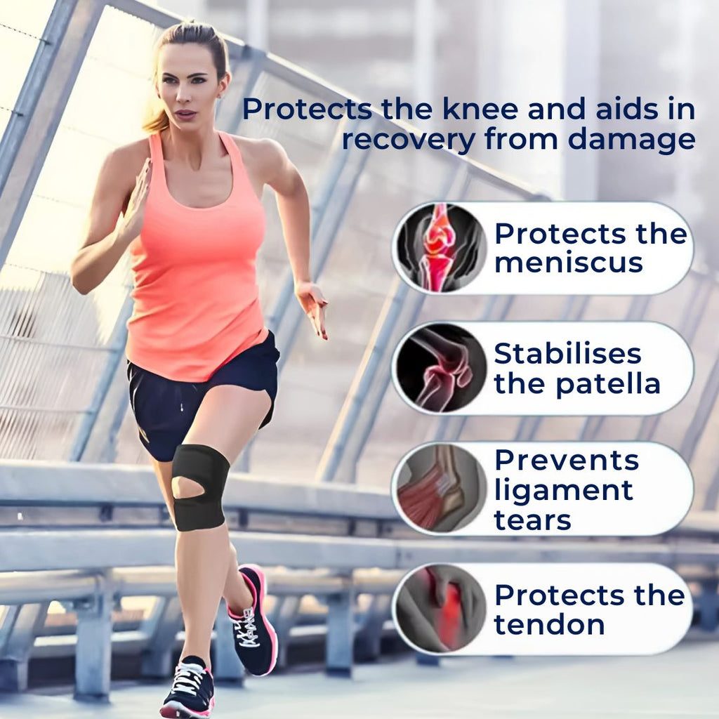 Knee Pads with Compression Springs and Adjustable Tension Strap