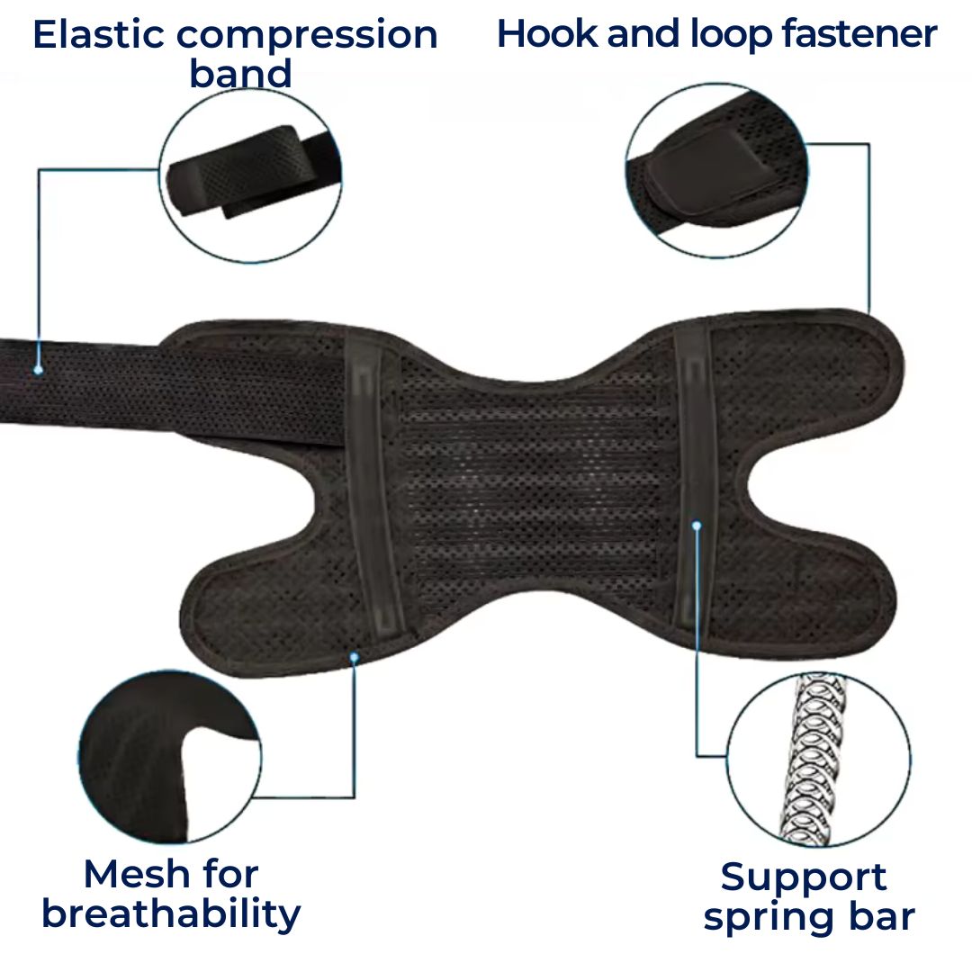 Knee Pads with Compression Springs and Adjustable Tension Strap