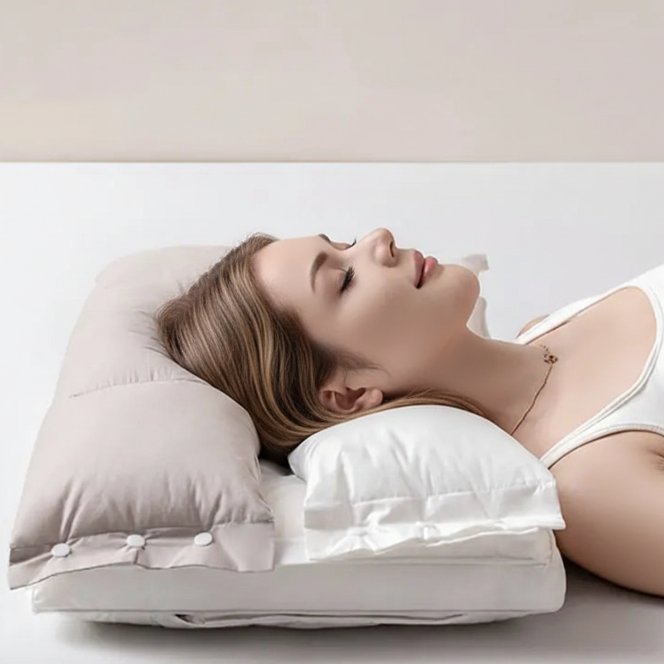 Ergonomic Detachable Double-Layer Neck Pillow for Travel