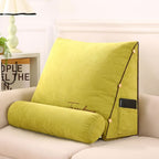 Wedge Back Support Pillow with Adjustable Neck Roll and Side Pockets