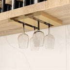 Under-Cabinet Metal Wine Glass Rack, 2 to 5 Slots, 22x23cm to 52x23cm