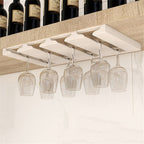 Under-Cabinet Metal Wine Glass Rack, 2 to 5 Slots, 22x23cm to 52x23cm