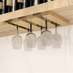 Under-Cabinet Metal Wine Glass Rack, 2 to 5 Slots, 22x23cm to 52x23cm