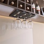 Under-Cabinet Metal Wine Glass Rack, 2 to 5 Slots, 22x23cm to 52x23cm