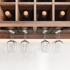 Under-Cabinet Metal Wine Glass Rack, 2 to 5 Slots, 22x23cm to 52x23cm