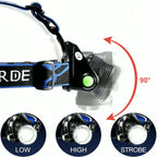 Rechargeable LED Headlamp with Adjustable Headband and Batteries
