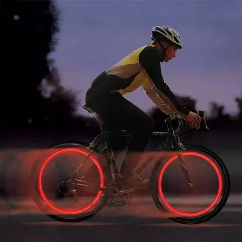 Motion-Activated LED Bicycle Valve Lights, Aluminum and Plastic, 6.2 × 2 cm