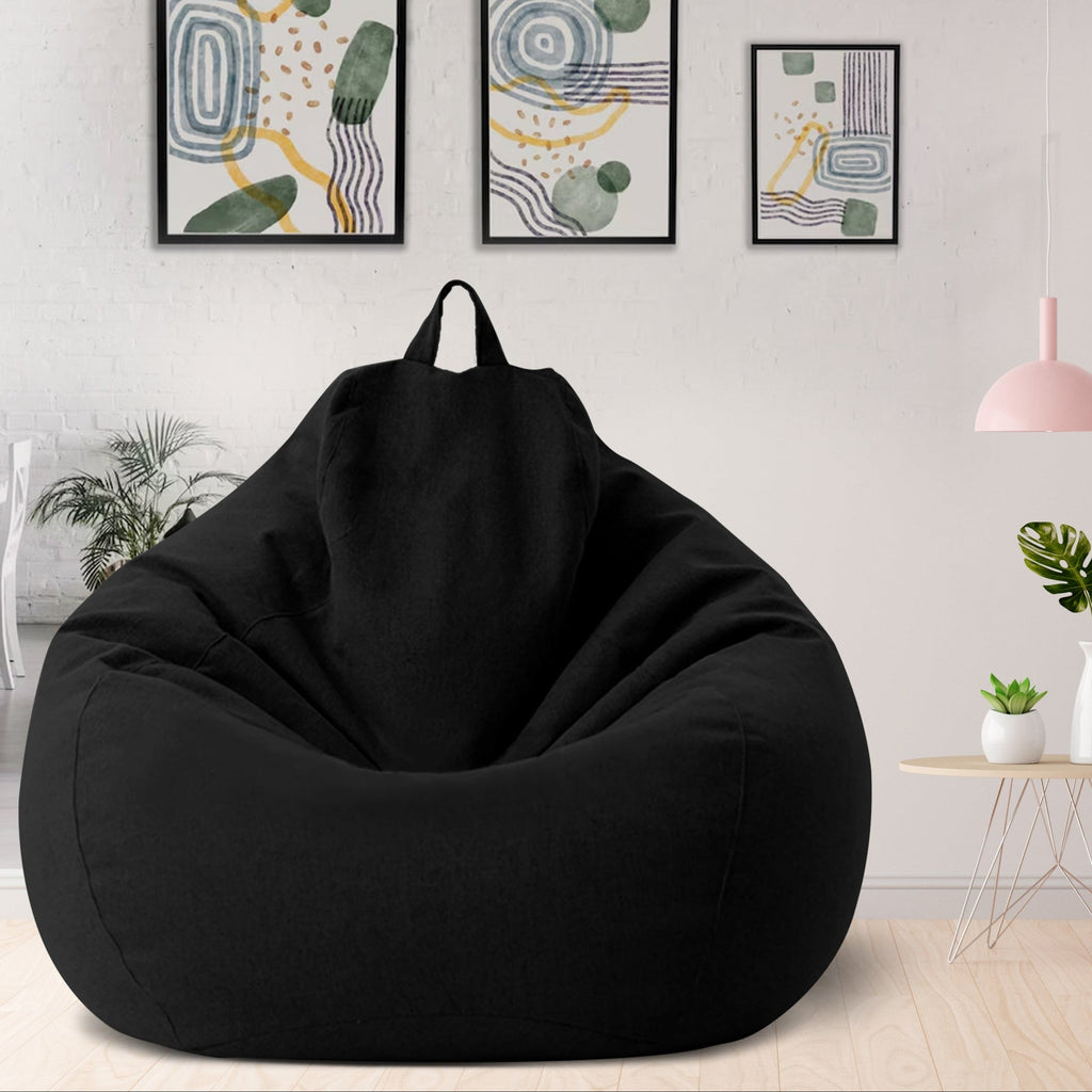 Bean Bag Chair Cover, Linen and Polyester, 31.5 x 35.4 in