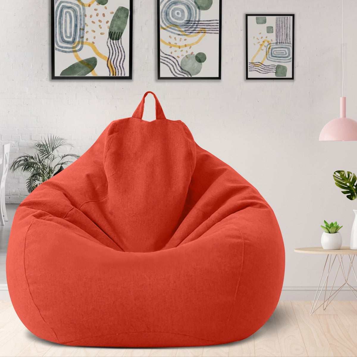 Bean Bag Chair Cover, Linen and Polyester, 31.5 x 35.4 in