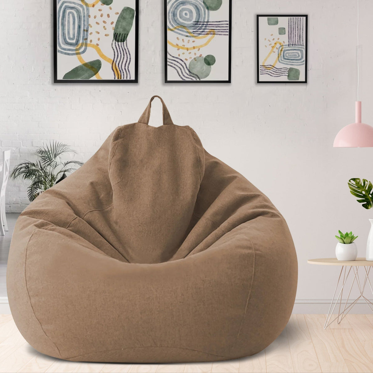 Bean Bag Chair Cover, Linen and Polyester, 31.5 x 35.4 in