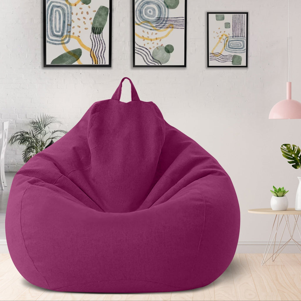 Bean Bag Chair Cover, Linen and Polyester, 31.5 x 35.4 in