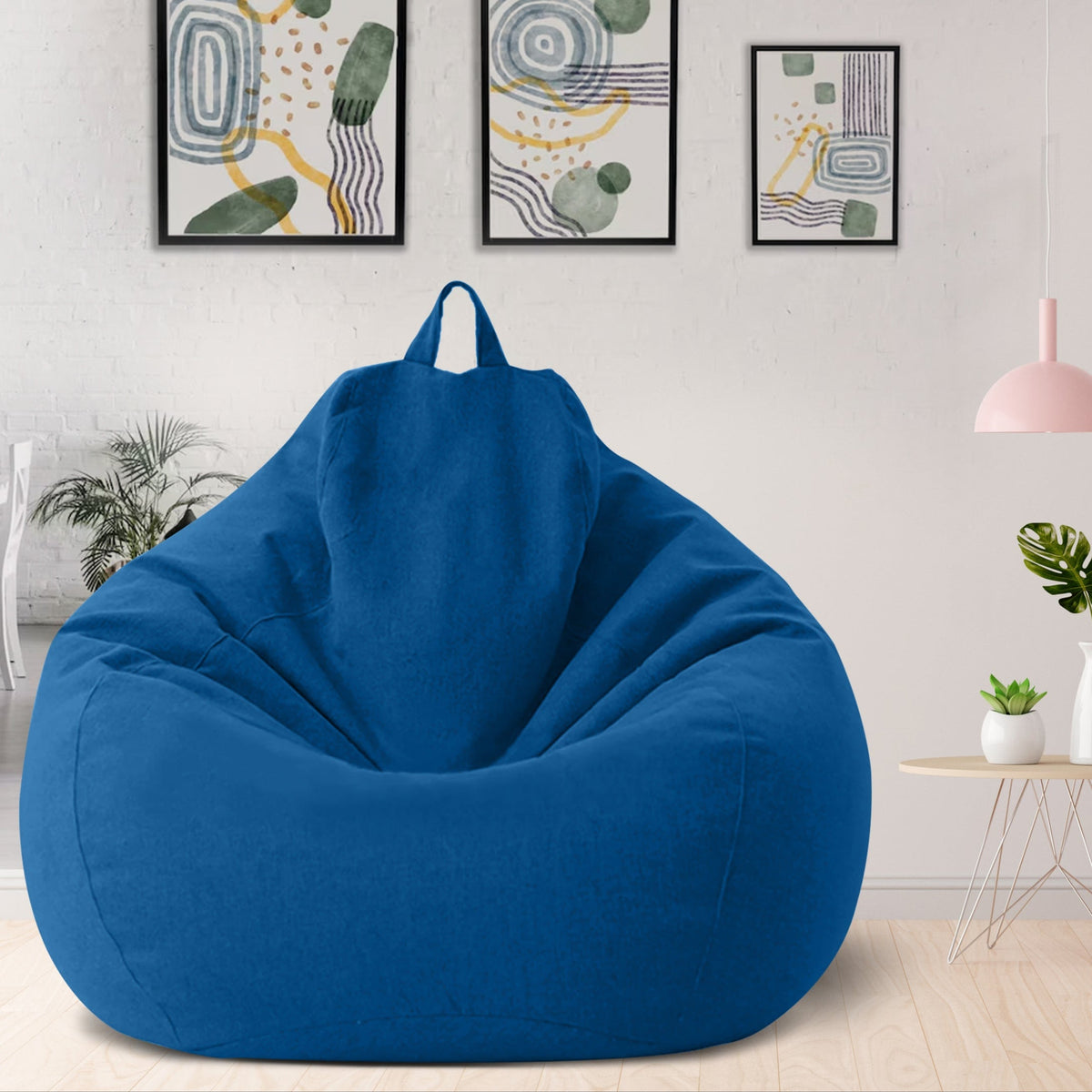 Bean Bag Chair Cover, Linen and Polyester, 31.5 x 35.4 in