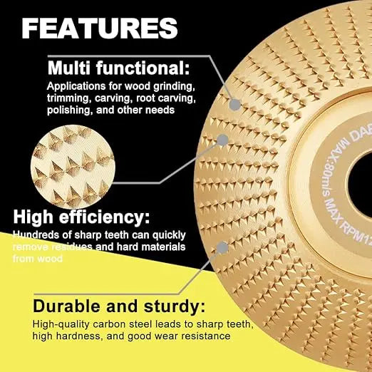 3-in-1 Tungsten Carbide Woodworking Grinding Disc Set, 100 mm