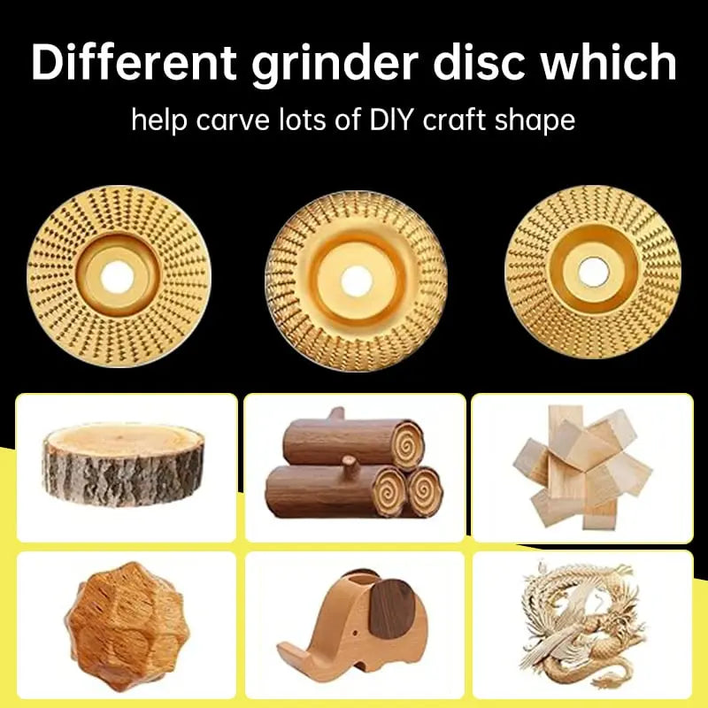 3-in-1 Tungsten Carbide Woodworking Grinding Disc Set, 100 mm