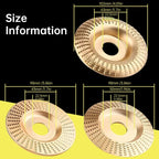 3-in-1 Tungsten Carbide Woodworking Grinding Disc Set, 100 mm