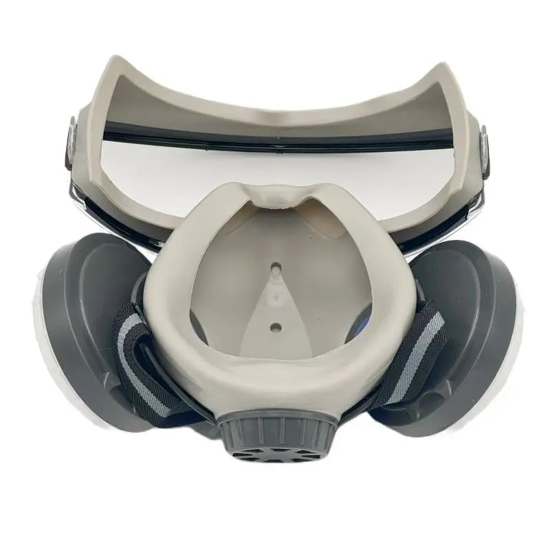 Reusable Half-Mask Respirator with Goggles and Adjustable Straps