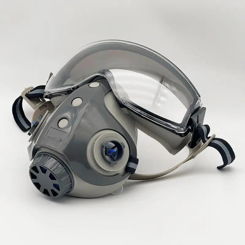 Reusable Half-Mask Respirator with Goggles and Adjustable Straps