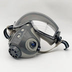 Reusable Half-Mask Respirator with Goggles and Adjustable Straps
