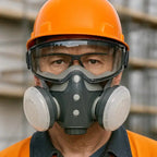 Reusable Half-Mask Respirator with Goggles and Adjustable Straps