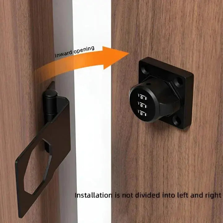 Keyless Combination Door Lock, Zinc Alloy, 9.7 x 4.6 x 2.7 cm