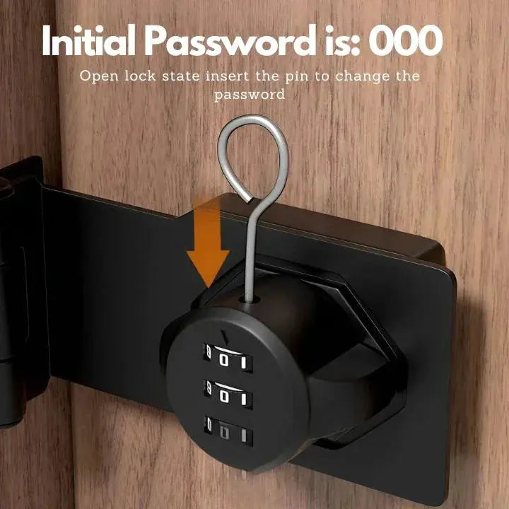 Keyless Combination Door Lock, Zinc Alloy, 9.7 x 4.6 x 2.7 cm
