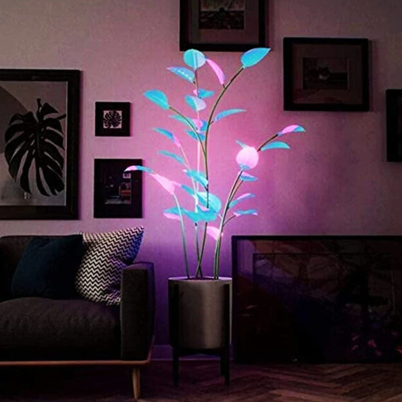 Luminous Bloom LED Plant-Shaped Color-Cycling Lamp, ABS, 110V, 0-5W