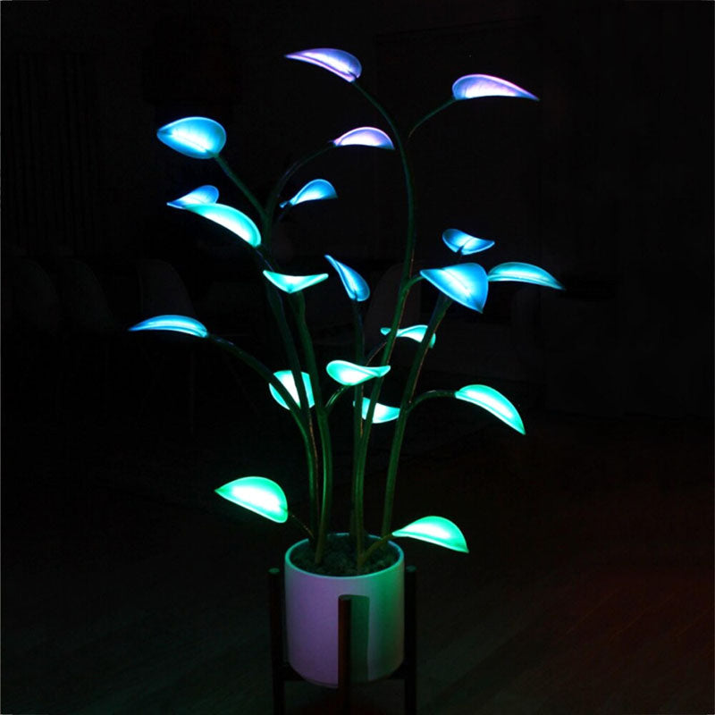 Luminous Bloom LED Plant-Shaped Color-Cycling Lamp, ABS, 110V, 0-5W