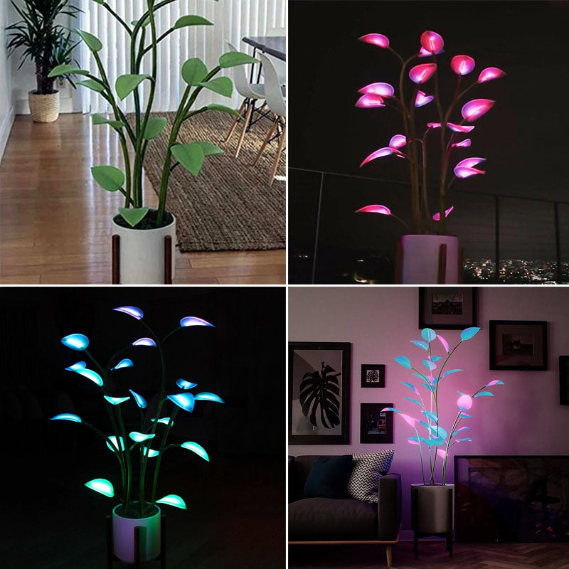 Luminous Bloom LED Plant-Shaped Color-Cycling Lamp, ABS, 110V, 0-5W