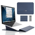 3-in-1 Synthetic Leather Laptop Sleeve with Accessory Storage for MacBook