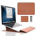 3-in-1 Synthetic Leather Laptop Sleeve with Accessory Storage for MacBook
