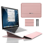 3-in-1 Synthetic Leather Laptop Sleeve with Accessory Storage for MacBook