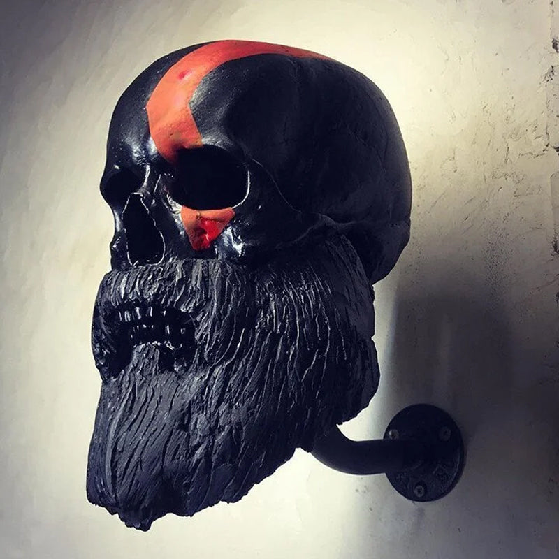 Resin Skull Motorcycle Helmet Holder, Approximately 390 g