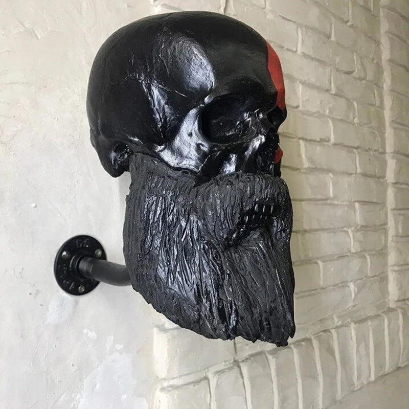 Resin Skull Motorcycle Helmet Holder, Approximately 390 g