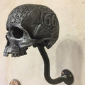 Resin Skull Motorcycle Helmet Holder, Approximately 390 g