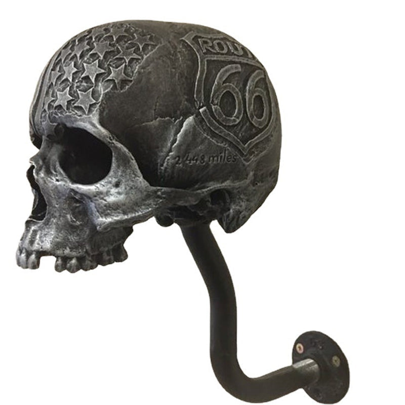 Resin Skull Motorcycle Helmet Holder, Approximately 390 g