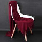 Cashmere-Blend Throw Blanket with Fringe for Couch, Bed, and Home Decor