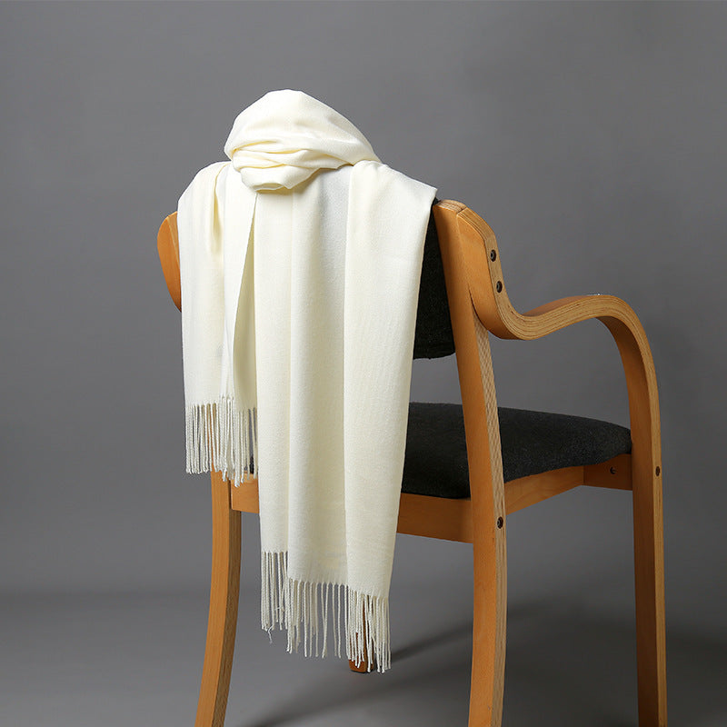 Cashmere-Blend Throw Blanket with Fringe for Couch, Bed, and Home Decor