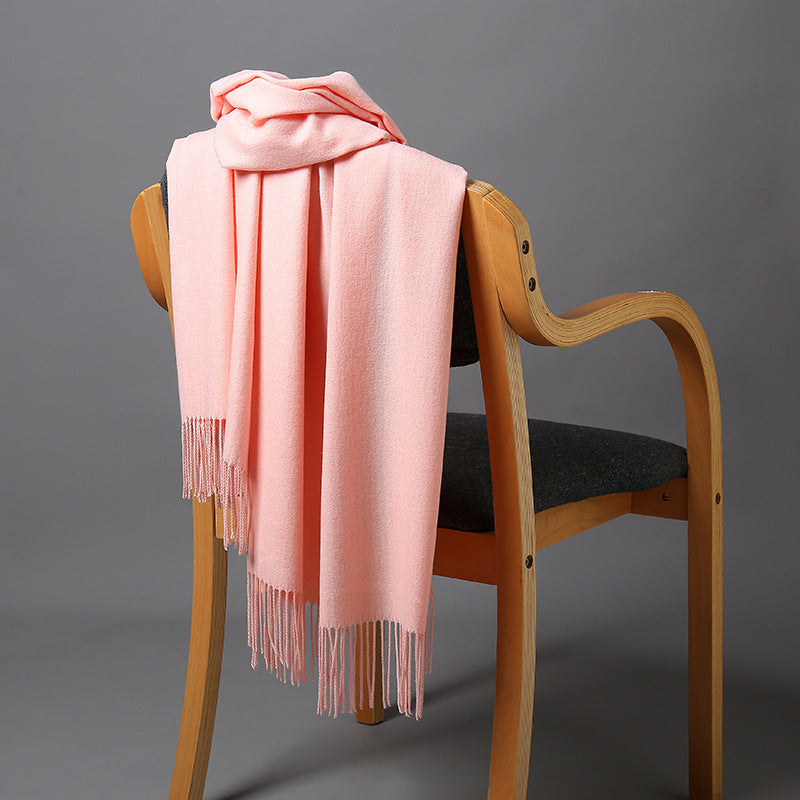 Cashmere-Blend Throw Blanket with Fringe for Couch, Bed, and Home Decor