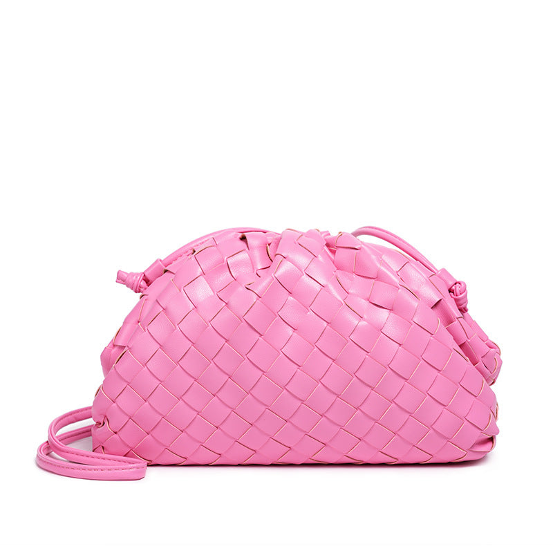 Textured Woven Leather Handheld Clutch