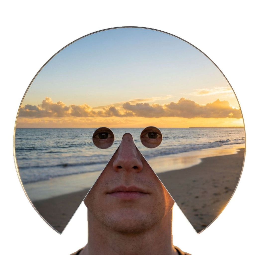 Round Mirrored Full-Face Costume Mask for Parties, Carnivals & Photo Projects
