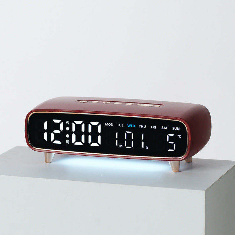 Radio-Controlled Digital Alarm Clock with Date and Temperature Display