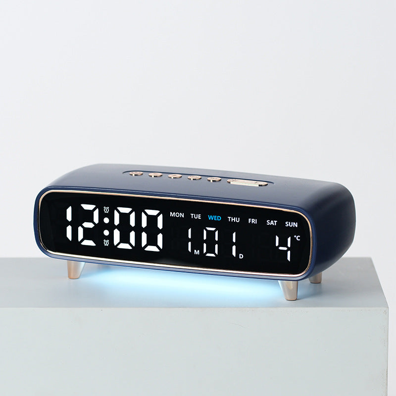 Radio-Controlled Digital Alarm Clock with Date and Temperature Display
